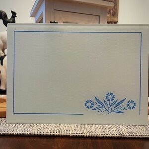 Corning Cornflower Blue Themed Cutting Board Glass 8x11